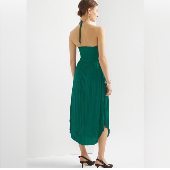 WHBM $170 Strapless Pleated Tie-Waist Dress - Picture 3 of 8
